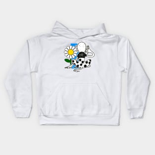 Animal looking at daisy Kids Hoodie